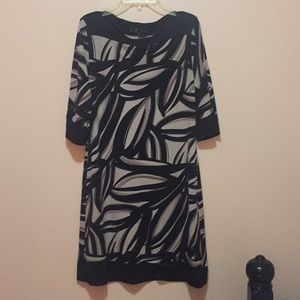 3/$9 Black, tan, and brown patterned dress